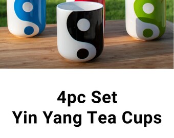 Yin Yang Tea Cups | 4pc Tea Cup Set
