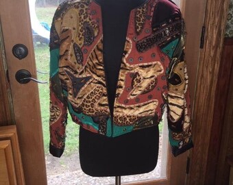 La Coleccion by Judith Roberts Beaded Bolero Jacket Vintage 80’s  Medium
