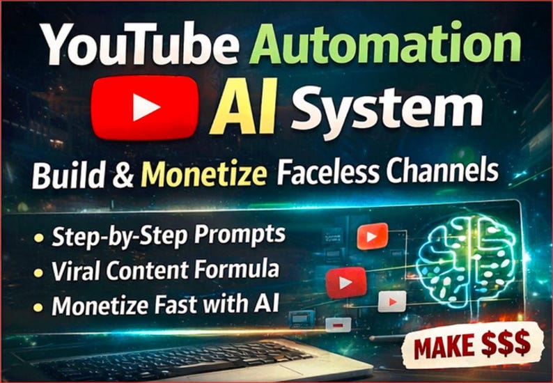 Faceless Youtube Automation AI System, Monetize Channels (digital ...