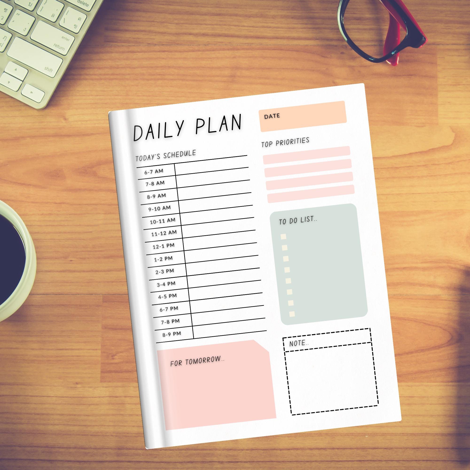 Printable Daily Planner Template: Editable Canva Design (instant ...