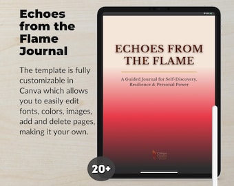 Echoes from the Flame Journal | Self Discovery Journal | Personal Reflection | Diary for Self-Growth | Writing Notebook