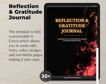 Reflection Journal for Gratitude, Mindful Writing Diary, Self-Care Journal, Positive Thinking, Motivational Gift