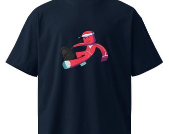 Unisex organic oversized high neck t-shirt