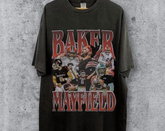 Baker Mayfield Vintage Style Bootleg T-Shirt, Baker Mayfield Shirt, Vintage 90er Jahre Grafik Übergroßes Sport T-Shirt, Fußball Bootleg Geschenk.