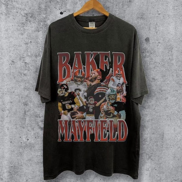 Baker Mayfield Vintage Style Bootleg T-shirt, Baker Mayfield Shirt, Vintage jaren 90 Grafisch Oversized Sport Tee, Voetbal Bootleg Cadeau.