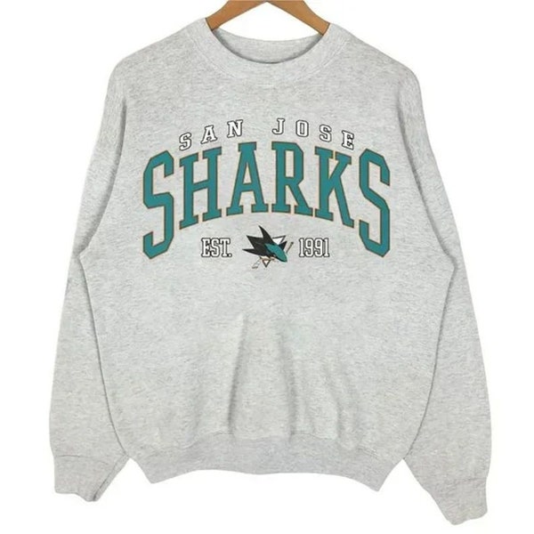 Vintage San Jose Hockey Sweatshirt, San Jose Hockey Crewneck, San Jose Hockey Hoodie, Shark Shirt Tee, Hockey Fan Shirt, Game Day Shirt