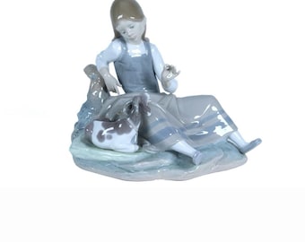 Large Lladro Figurine "Girl with Goat" #4756 - Spain C1970s