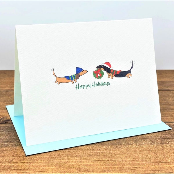 Dachshund Holiday Note Cards With Wreath (Set of 10)