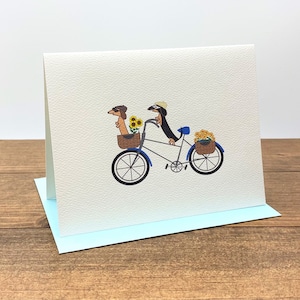 Teckels sur les cartes de notes de vélo (ensemble de 10)