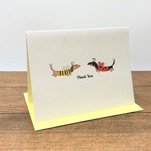 Cartes de remerciement pour la coccinelle teckel et le bourdon - Ensemble de 10
