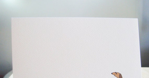 Dachshund in Hot Air Balloon Thank You Note Cards Set of 10 Black.Tan Dachshund