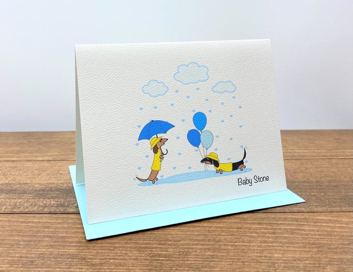 Dachshund Baby Note Cards Choose Your Color Dachshunds Etsy