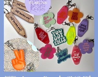 Funny Keychain SVG Bundle: Laser Cut Files for Glowforge (Digital Download)