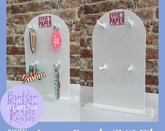 Laser Cut Keychain Display SVG File: Keychain Holder with Stand (Digital Download)