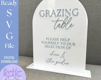 Grazing Table Sign SVG File: Charcuterie Board Laser Cut Template (Digital Download)