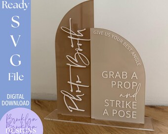 Photo Booth Sign SVG File: Laser Cut Wedding Event Decor (Digital Download)