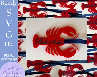 Lobster Tag SVG File: Laser Cut Keychain Design (Digital Download)