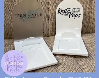 Card Reader Stand SVG: Market Display Sign, Business Card Holder (Glowforge Files)