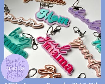 SVG file, Mom Keychain, Grandma Keychain, Mother's Day Gift, Cut File for Laser Cutter/Engraver, Glowforge Files