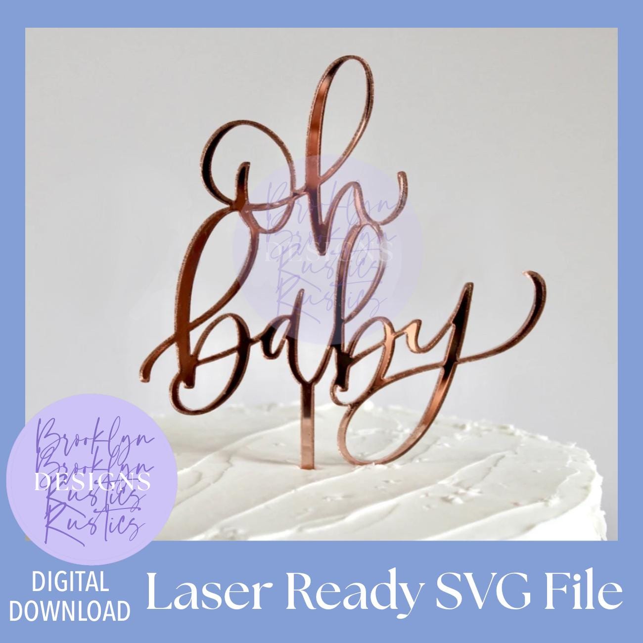 Oh Baby Cake Topper SVG File: Laser Cut Gender Reveal (digital Download ...