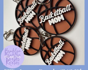 Basketball Mom Keychain SVG File: Laser Cut Glowforge Design (Digital Download