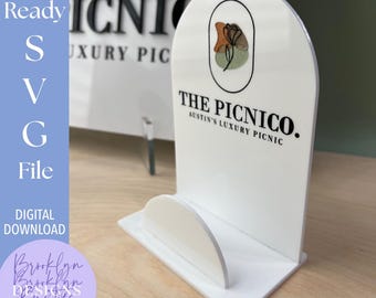 Business Card Holder SVG: Laser Cut Market Display Sign (Digital Download)