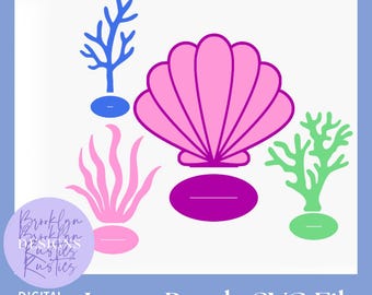 Under the Sea Standing Shapes, SeaShell, Seaweed SVG File: Laser Cut Design (Digital Download), With Stand Design Included