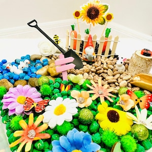 Flower Garden Sensory Bin, Flower Sensory Bin, Flower Sensory Box, Garden Sensory Box, Sensory Kit, Sensory Playdough Kit, Play Doh Kit