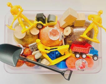 Construction Playdough Kit, Sensory kit, Playdoh kit, Play Dough kit, Construction sensory bin, Busy Box, Play Doh Kit, Sensory Play,