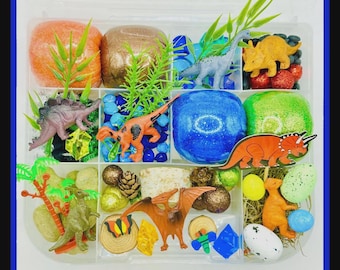 Dinosaur Playdough Kit, Sensory kit, Sensory bin, Playdoh kit, Play dough kit, Playdough kit, Sensory box, Dinosaur sensory bin, Busy Box