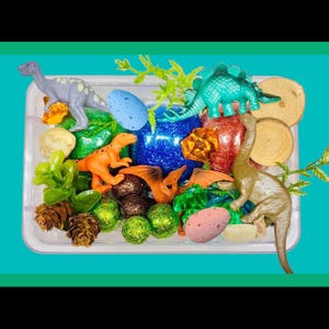 Dinosaurier Playdough Kit, Sensorisches Kit, Sinnesbehälter, Playdoh Kit, Spielteig Kit, Play Doh Kit, Sensorische Box, Dinosaurier sensorischer Behälter, Play Doh