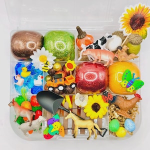 Farm Playdough Kit, Sensory kit, Sensory bin, Playdoh kit, Play dough kit, Playdough kit, Sensory box, Farm playdough kit, Busy Box