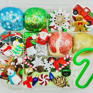Christmas Playdough Kit, Sensory kit, Sensory bin, Playdoh kit, Play dough kit, Playdough kit, Sensory box, Christmas kids kit, busy box
