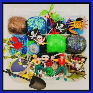 Pirate Playdough Kit, Sensory kit, Sensory bin, Playdoh kit, Play dough kit, Playdough kit, Sensory box, Pirate sensory bin, Busy Box