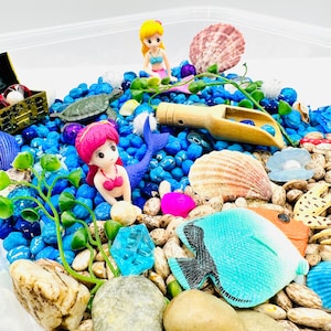 Mermaid Sensory Bin, Mermaid Sensory Bin, Mermaid Sensory Box, Mermaid Sensory Box, Sensory Kit, Sensory Playdough Kit, Play Doh Kit