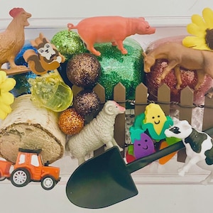 Farm Playdough Kit, Sensory kit, Sensory bin, Playdoh kit, Play dough kit, Playdough kit, Sensory box, Busy Box, Sensory Play, Play Doh