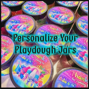 Custom Party Favor Stickers, Custom Playdough Jar Labels, Custom Labels, Custom Stickers, Playdough Jar Labels, Playdoh Jar Labels, Stickers