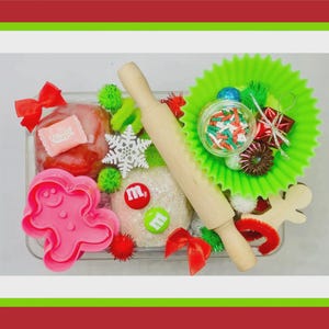 Christmas Bakery Playdough Kit, Chrismtas Playdough Kit, Sensory bin, Playdoh kit, Play dough kit, Sensory box, Christmas kid kit, Play Doh