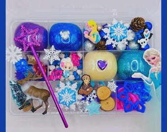 Ice Princess Playdough Kit,  Snow Queen Playdough Kit, Sensory Kit, Sensory Bin, Playdoh kit, Play dough kit, Playdough kit, Sensory box