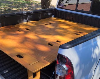 Toyota Tacoma Short Bed Platform + Tailgate Extension | Sleeps 2 Adults | Overland Camper Bed | CNC Baltic Birch