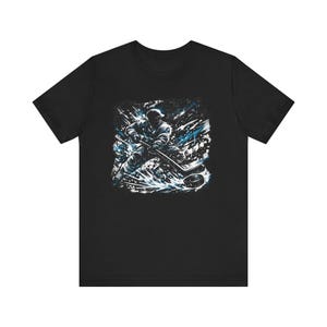 Camiseta y sudadera con capucha con estampado de jugador de hockey estilo graffiti / Diseño de hockey