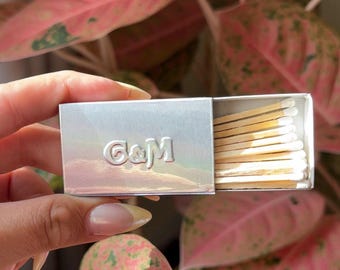 CUSTOM Embossed Aluminum MATCHBOXES - Embossed W/Your Artwork,  Logo, or Plain / Metal Matchboxes / Wedding Favors