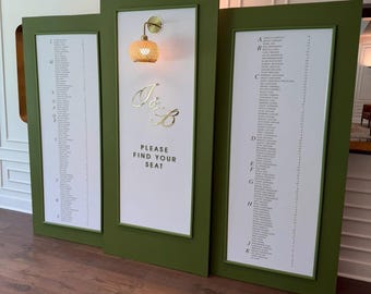 Luxury Wedding Seating Chart Printed Guest Names ONLY | Custom Linen Panel With Guest Names | DIY Sign - Full Sign Not Included