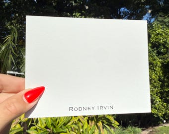Personalized Note Cards • Custom Stationery Set • Minimalist Flat Cards with Name • Thank You Cards + Envelopes