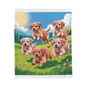Adorable Puppy Plush Blanket for Pet Lovers, Cozy Gifts for Dog Owners, Cute Home Decor, Perfect for Pet Themed Celebrations