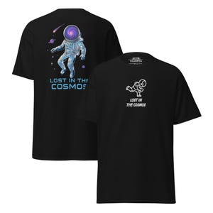 Lost Astronaut Space Graphic Tee – Galactic Float Unisex Cotton T-Shirt for Cosmic Streetwear Style