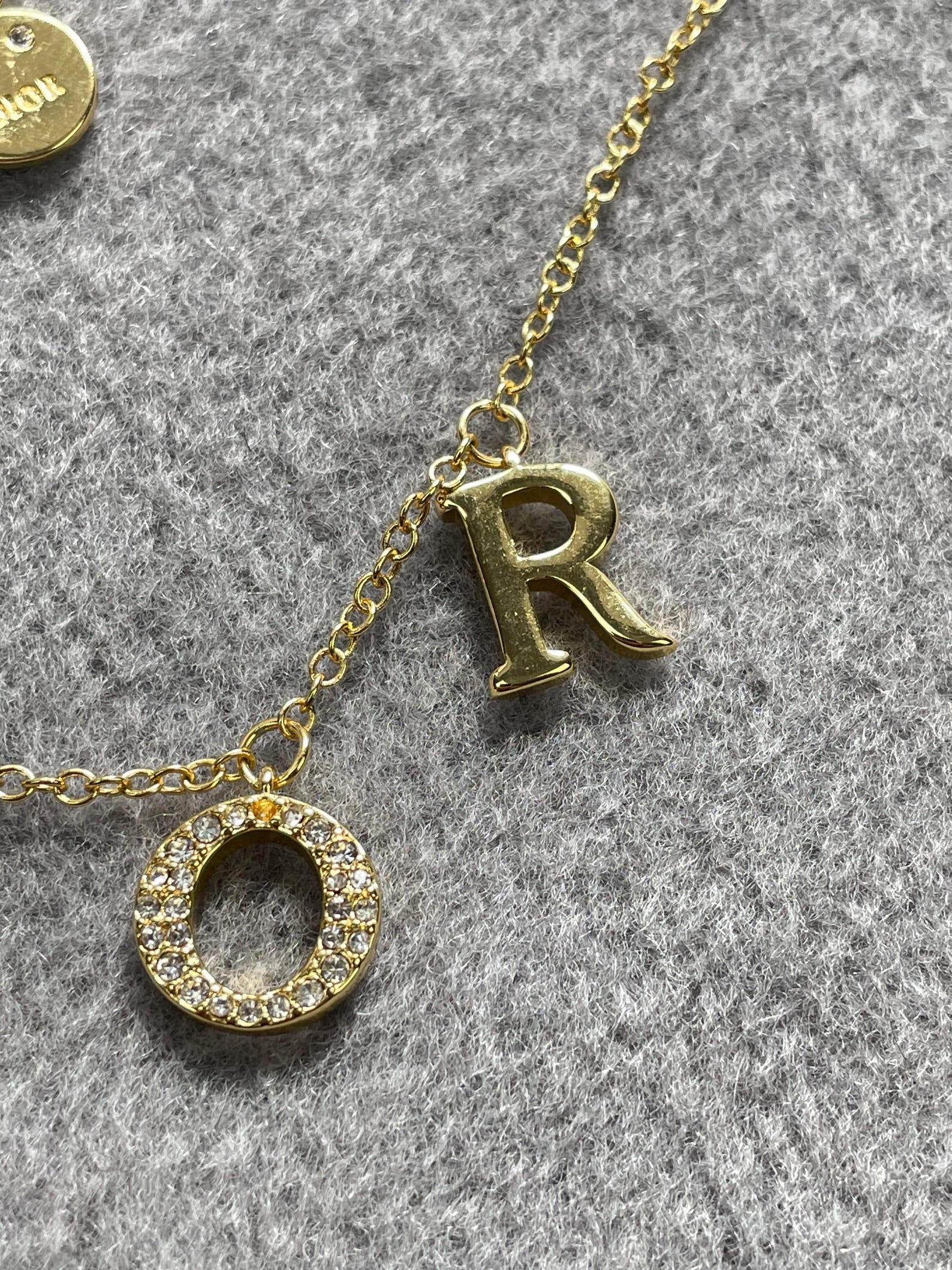 Dior gold Logo Letters Charm Dainty necklace - Etsy