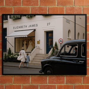 Elizabeth James Bridal Shop Poster – The Parent Trap Wall Art – Vintage Movie Scene Print – Iconic Film Location Decor – Fashion Shop Art