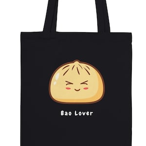 Bao Lover Tote Bag | Cute Bao Bun Shopper | Asian Foodie Eco Bag | Kawaii Grocery Tote | Dumpling Lover Gift