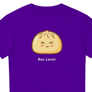 Koszulka dla miłośników bao | Uroczy T-shirt z bao bułką | Koszulka z grafiką dla azjatyckich smakoszy | Kawaii Streetwear | Prezent dla miłośnika jedzenia unisex